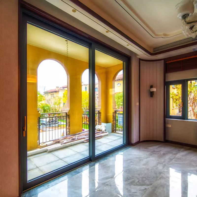 ອາລູມີນຽມ Insulated ປ້ອງກັນຄວາມຮ້ອນ Balcony ປະຕູເລື່ອນ